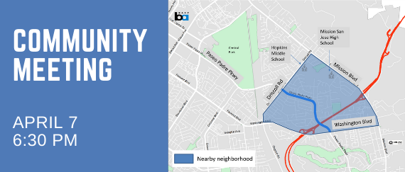 map of Fremont and Paseo Padre Parkway 