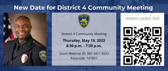 Police Chief Sean Washington, Fremont Police Department badge, QR code