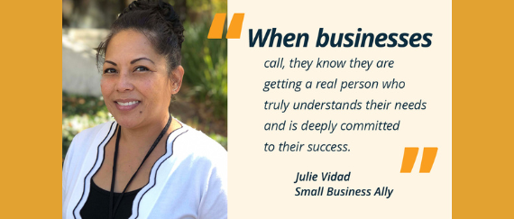 Julie Vidad and small business ally quote