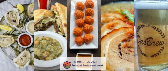 sampling of meals and beverages available during Fremont Restaurant Week, March 17-26, 2023.