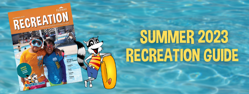 cover of Recreation Guide over swimming pool