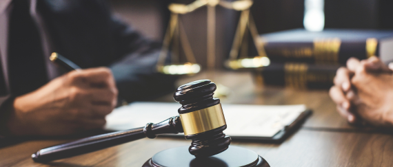 legal conversation at a desk