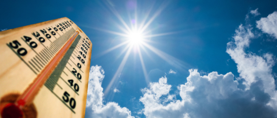 thermostat, sky and clouds