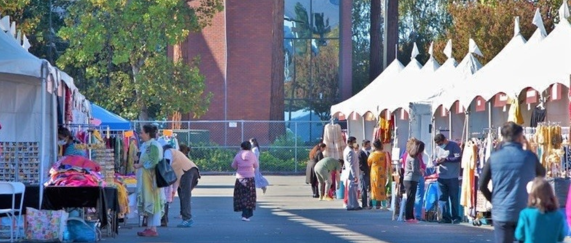 Festival of India Mela attendees checking out various booths