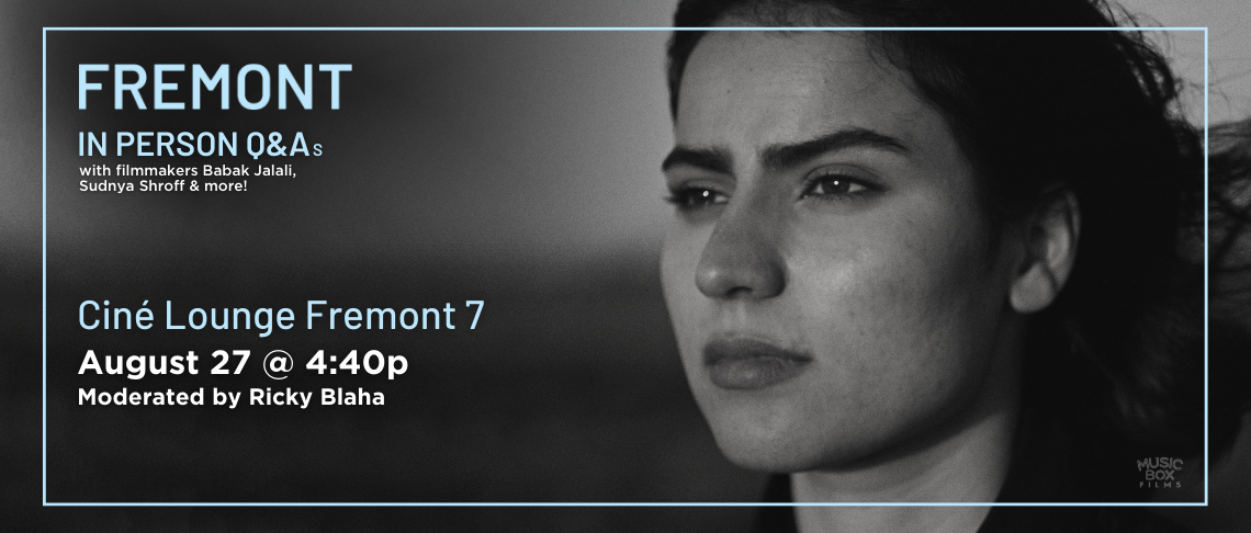 Fremont Movie with Afghan actress playing Donya. In text: In person Q&As. Cine Lounge Fremont 7, Aug. 27 at 4:40 pm