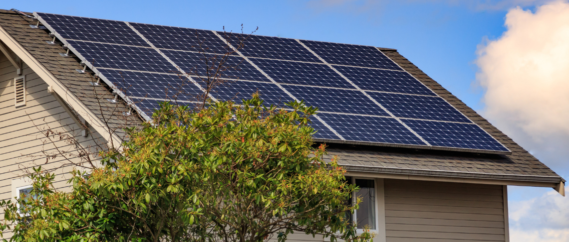 solar panels on house roof