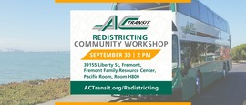 Outreach banner for AC Transit Workshop
