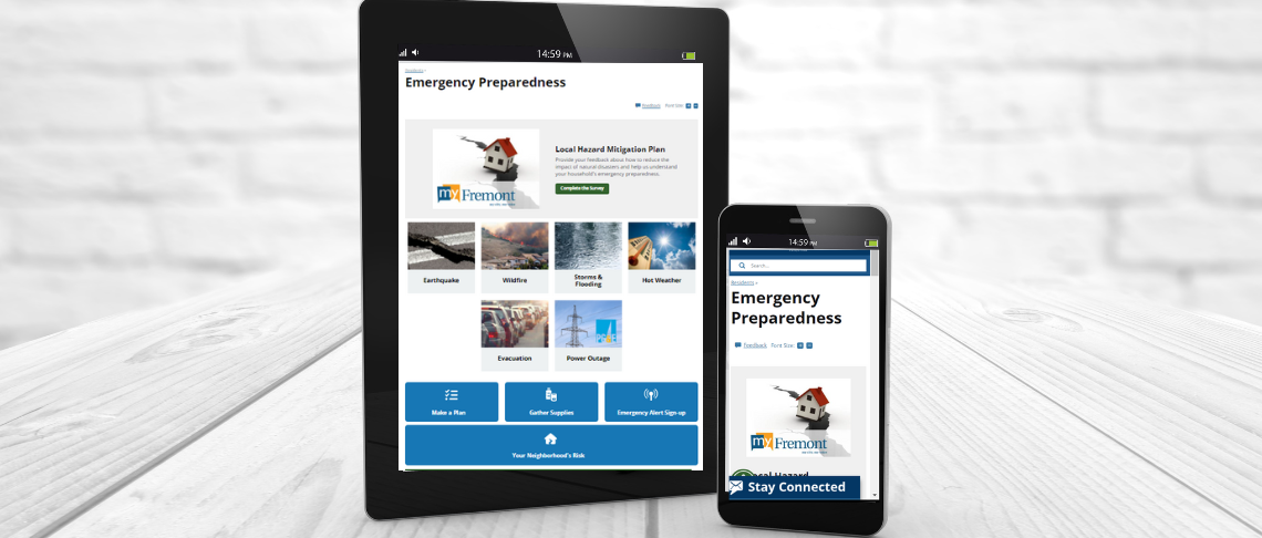smart tablets displaying emergency response webpage