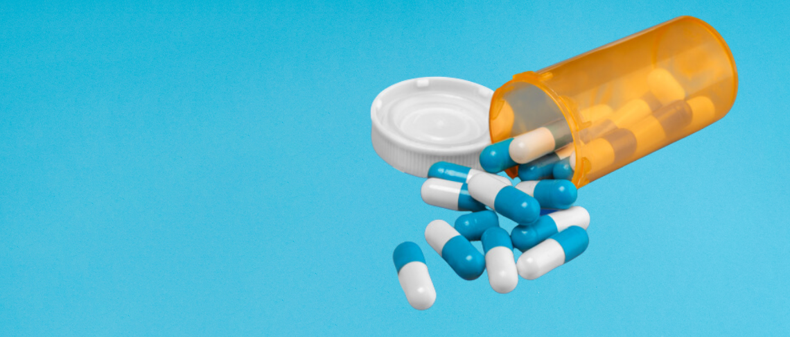 prescription drugs poured from pill container