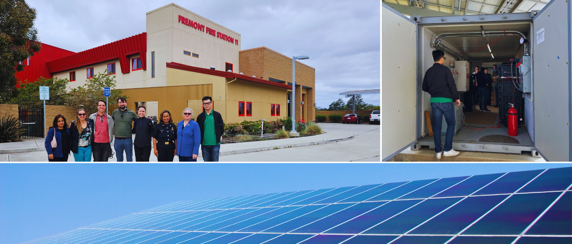 Staff members from California Public Utilities Commission (CPUC) tour the microgrid system (solar + battery storage) at Fremont Fire Station 11