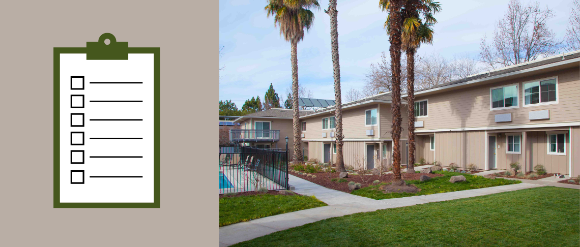 Century Village Affordable Housing Property and clipboard