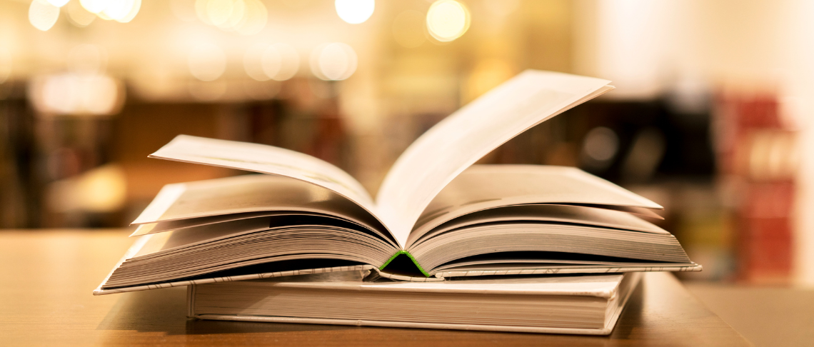 library book on table