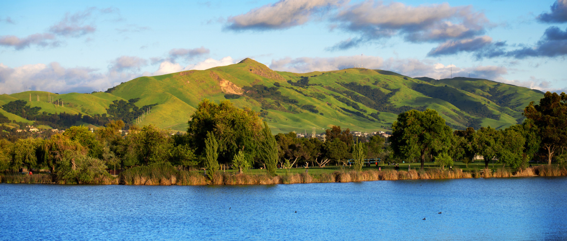 Lake Elizabeth with Mission Peak in the background