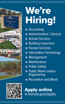 We're hiring at fremont.gov/cityjobs