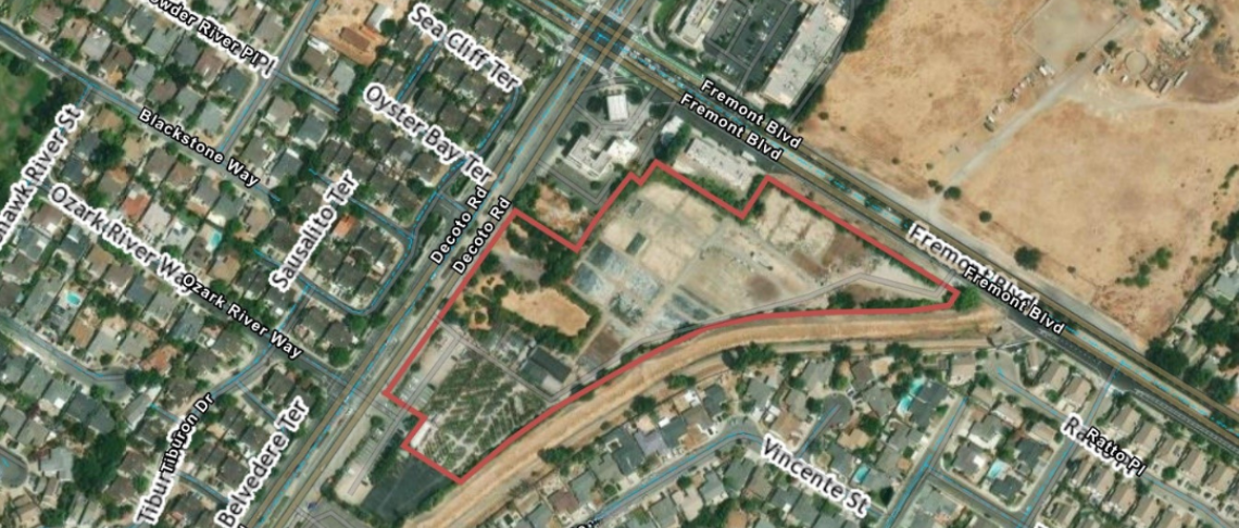 Aerial Map View of Fremont and Decoto