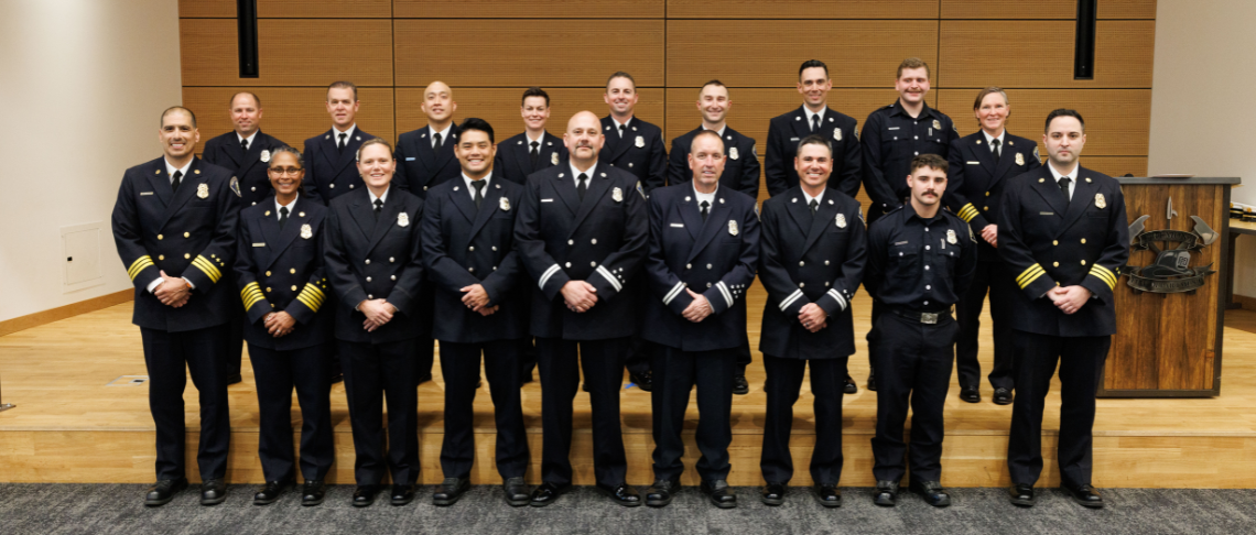 Group Photo of Fire Department Staff Who Got Promoted or Have Completed Training