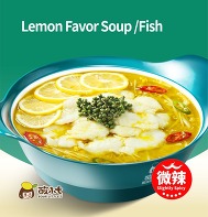 Bowl of lemon fish soup