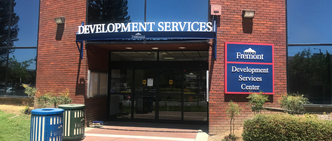 Front entryway of Development Services building