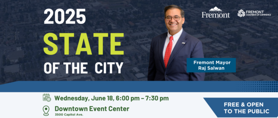 Mayor Raj Salwan with text details of State of the City event