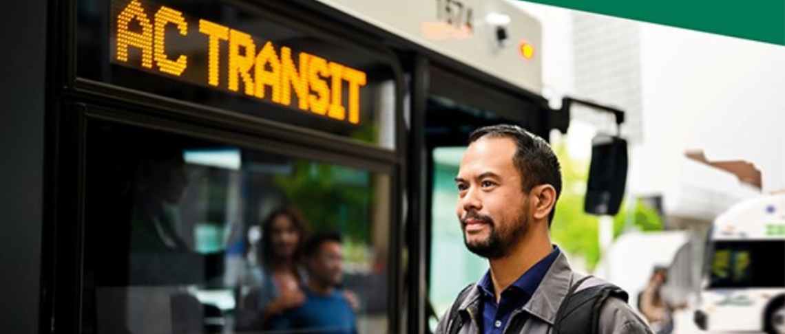 Person riding Ac Transit Bus