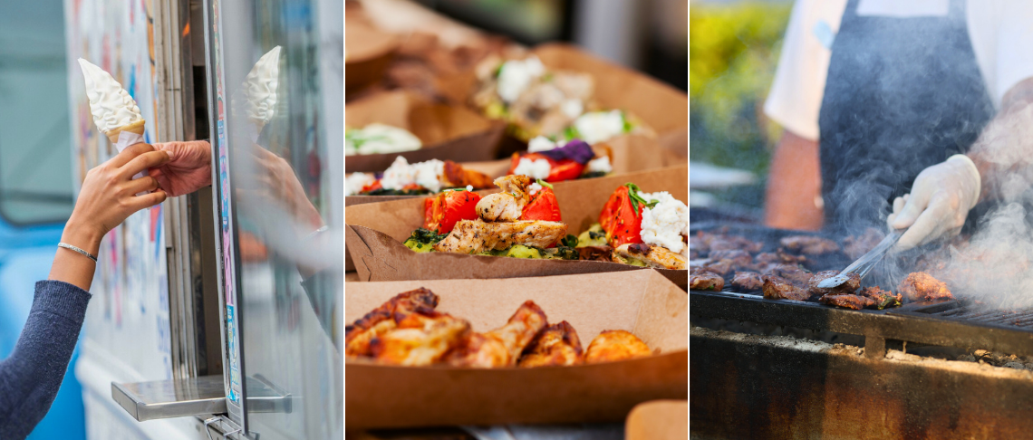 Photos of Mobile vendors cooking items