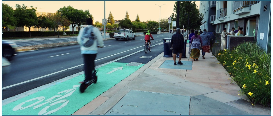 Resident riding bike 
