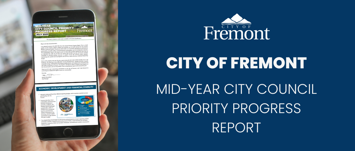 Photo of phone and City Council Mid-Year Update