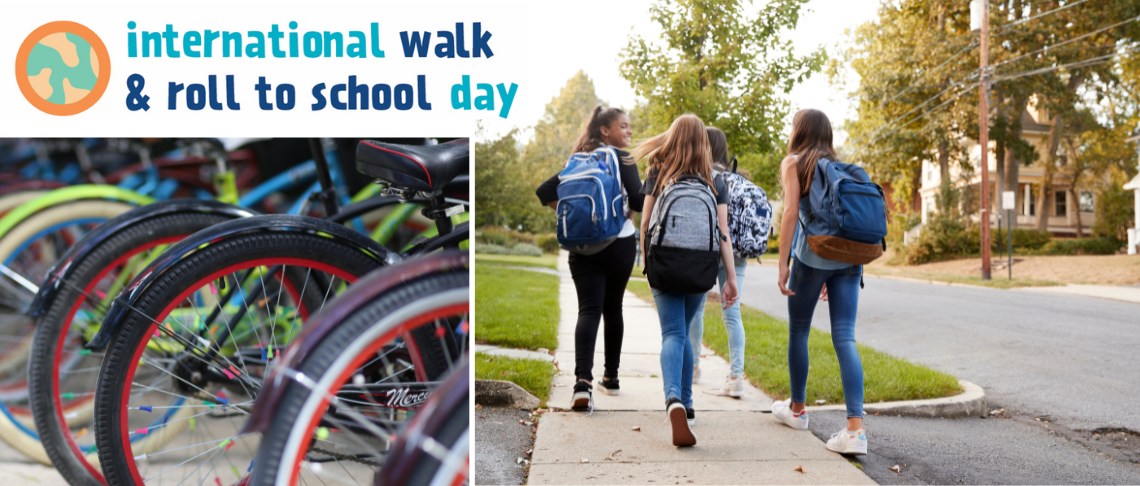 Photo of bikes & kids walking 