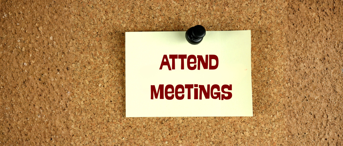 Attend Meetings post it note