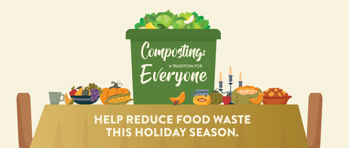 Reduce food waste: photo of food and compost 