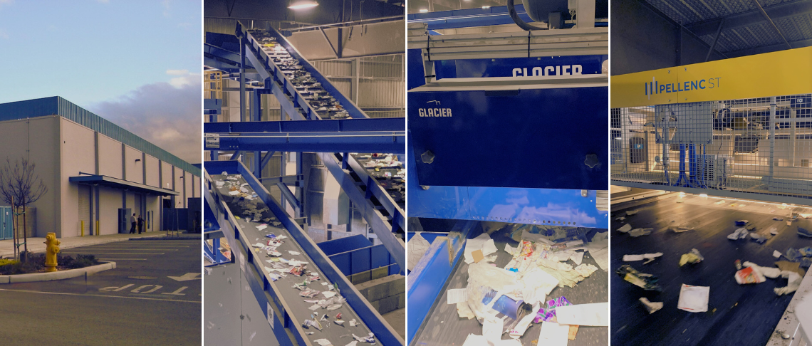 Exterior Shot and Waste Sorting inside Recycling and Transfer Station