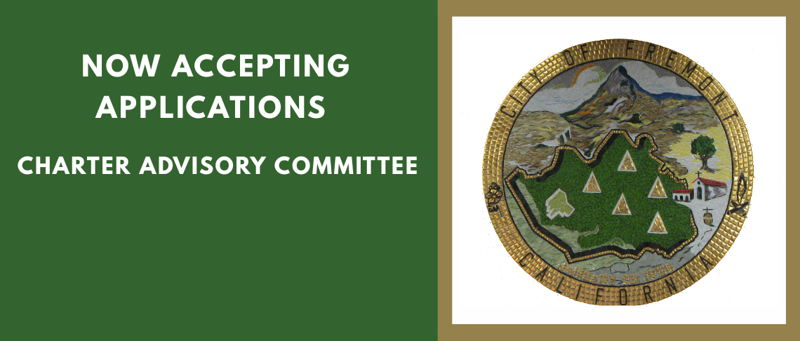 Accepting applications for Fremont's Charter City Committee. City Seal with mosaic tiles.