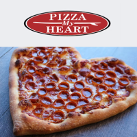 Photo of heart shaped pizza