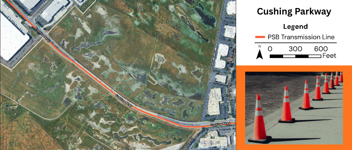 Utility Work Planned for Fri., 5/15 and Mon., 5/18 starting at 8PM on Cushing Pkwy