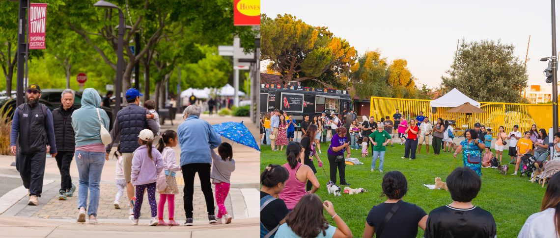 Fremont Downtown (Photos of residents walking Capitol Ave and visitors at a Downtown Event
