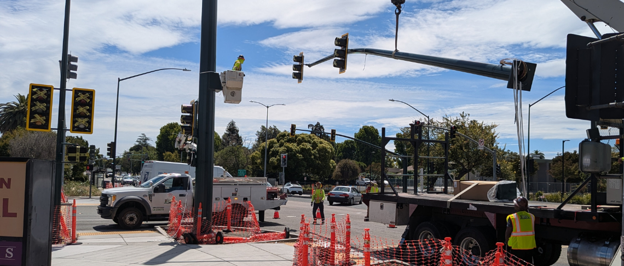 Centerville Complete Streets Project, Photo of staff and roadwork
