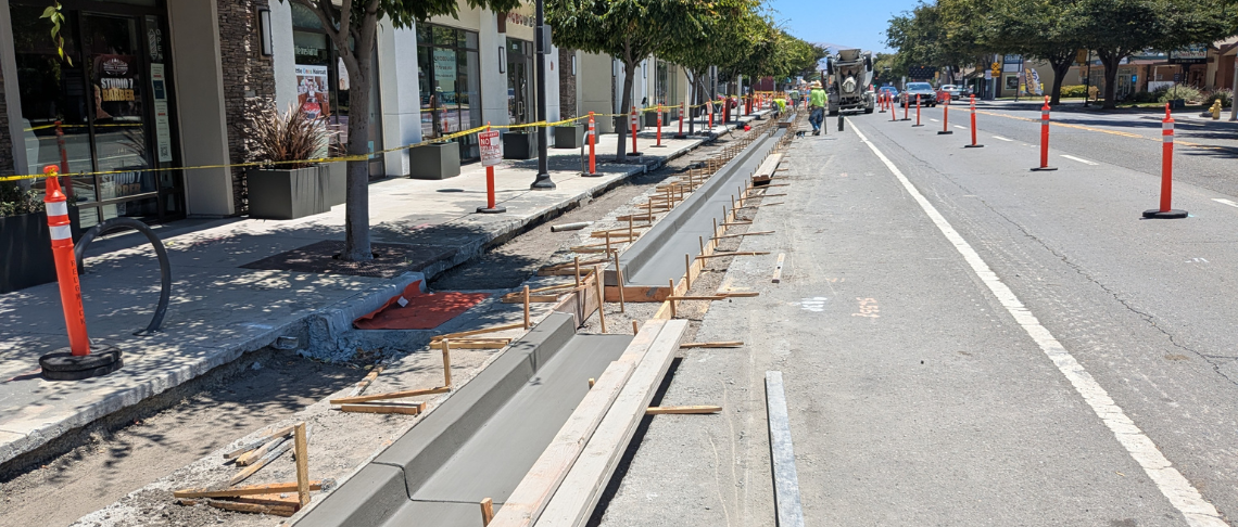 Construction along Fremont Boulevard in the Centerville District.