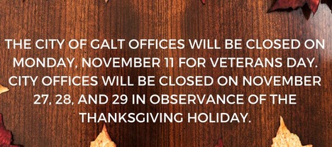 City Offices November Closures