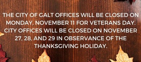 City Offices November Closures