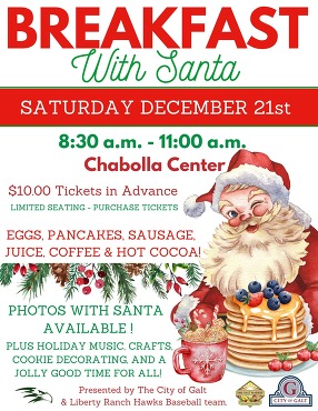 2024 Breakfast with Santa by the Galt Market and LRHS Baseball Team