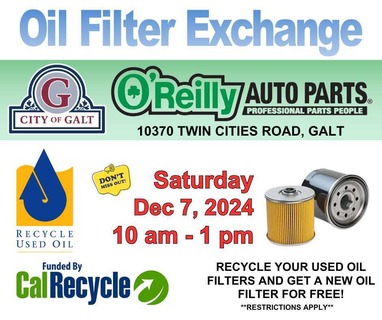 December 7 Oil Filter Exchange Galt CA