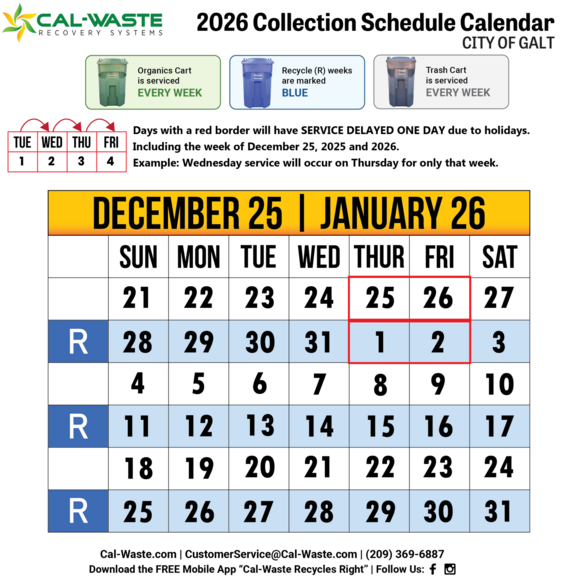 Cal Waste Holiday Collection Schedule