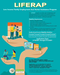 Low Income Family Employment and Rental Assistance Program (LIFERAP) Flyer