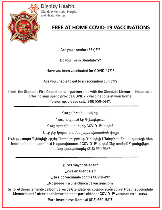 Glendale Fire Department Mobile Vaccinations