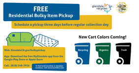 "Free Residential Bulky Item Pick Up. Schedule a pickup three days before regular collection day."