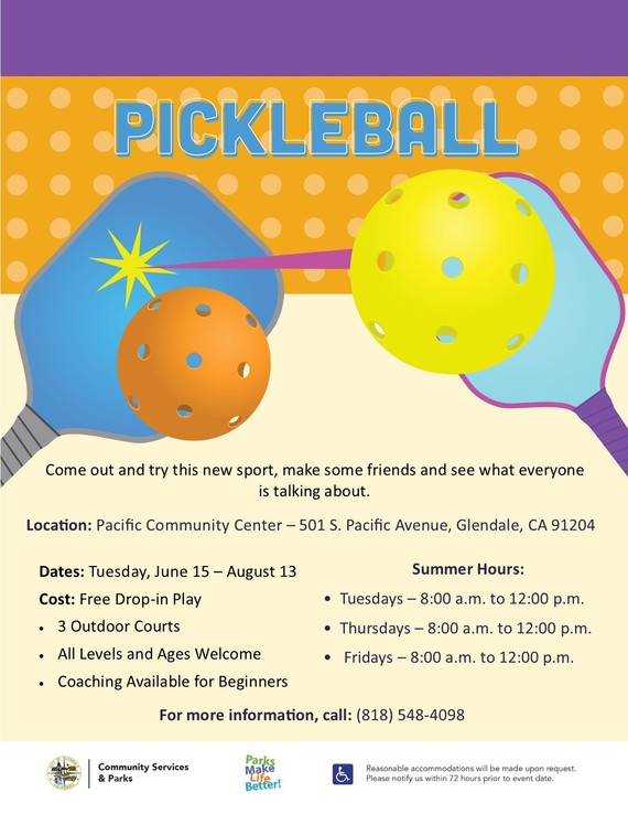 Pickleball Summer Hours Flyer