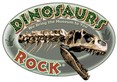 Dinosaurs Rock flyer with a skeleton of a dinosaur