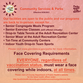 Flyer listing Pars programs that are still closed for in-person activities 