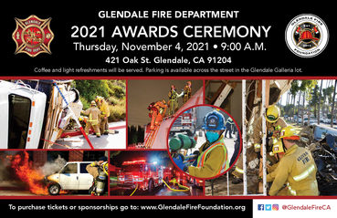 Collage of Glendale Firefighters doing various tasks; Glendale Fire Department 2021 Awards Ceremony