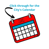 A Calendar with text on top: "Click through for Calendar"; an arrow pointing from the text to the image of a calendar